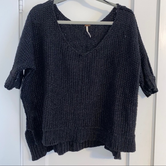 Free People Sweaters - Free People Boxy Black Sweater